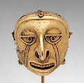 Head-shaped bell, Mexica or Mixtec (Ñuu Savi) artists, Gold (cast), Mexica (Aztec)