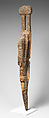 Double plank figure with raised arms, Wood, applied organic materials, Dogon or Tellem  peoples (?)