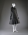 Ensemble, House of Dior (French, founded 1946), (a–c) wool, silk
(d) straw, French