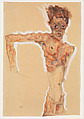 Self-Portrait, Egon Schiele (Austrian, Tulln 1890–1918 Vienna), Watercolor, graphite, and opaque watercolor on paper